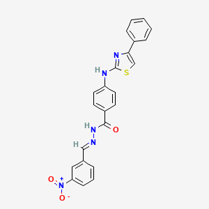 N'-[(E)-(3-nitrophenyl)methylidene]-4-[(4-phenyl-1,3-thiazol-2-yl)amino]benzohydrazide