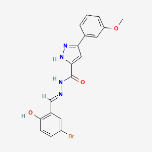 molecular formula C18H15BrN4O3 B11674906 N'-[(E)-(5-bromo-2-hydroxyphenyl)methylidene]-3-(3-methoxyphenyl)-1H-pyrazole-5-carbohydrazide 