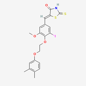 (5Z)-5-{4-[2-(3,4-dimethylphenoxy)ethoxy]-3-iodo-5-methoxybenzylidene}-2-thioxo-1,3-thiazolidin-4-one