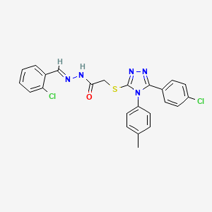 N'-[(E)-(2-chlorophenyl)methylidene]-2-{[5-(4-chlorophenyl)-4-(4-methylphenyl)-4H-1,2,4-triazol-3-yl]sulfanyl}acetohydrazide