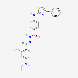 molecular formula C27H27N5O2S B11674994 N'-[(E)-[4-(Diethylamino)-2-hydroxyphenyl]methylidene]-4-[(4-phenyl-1,3-thiazol-2-YL)amino]benzohydrazide 