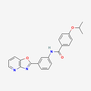 molecular formula C22H19N3O3 B11675009 N-[3-([1,3]oxazolo[4,5-b]pyridin-2-yl)phenyl]-4-(propan-2-yloxy)benzamide 