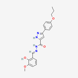 molecular formula C21H22N4O4 B11675016 N'-[(E)-(2-hydroxy-3-methoxyphenyl)methylidene]-3-(4-propoxyphenyl)-1H-pyrazole-5-carbohydrazide 