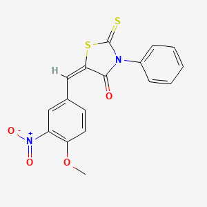 (5E)-5-[(4-methoxy-3-nitrophenyl)methylidene]-3-phenyl-2-sulfanylidene-1,3-thiazolidin-4-one