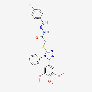 N'-[(E)-(4-fluorophenyl)methylidene]-2-{[4-phenyl-5-(3,4,5-trimethoxyphenyl)-4H-1,2,4-triazol-3-yl]sulfanyl}acetohydrazide