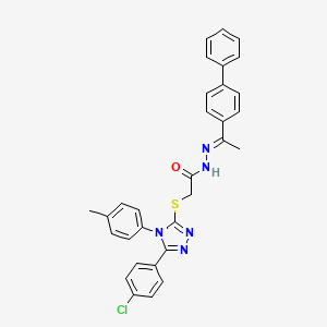 molecular formula C31H26ClN5OS B11675089 N'-[(1E)-1-(biphenyl-4-yl)ethylidene]-2-{[5-(4-chlorophenyl)-4-(4-methylphenyl)-4H-1,2,4-triazol-3-yl]sulfanyl}acetohydrazide 