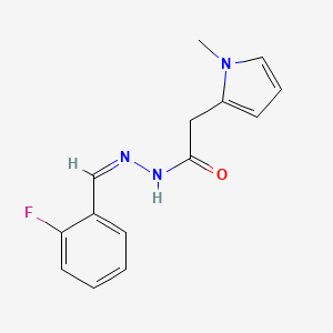 (Z)-N'-(2-fluorobenzylidene)-2-(1-methyl-1H-pyrrol-2-yl)acetohydrazide