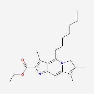 ethyl 4-heptyl-3,7,8-trimethyl-6H-pyrrolo[3,2-f]indolizine-2-carboxylate