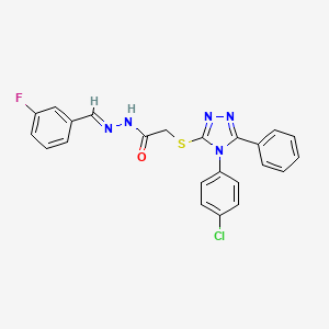 2-{[4-(4-chlorophenyl)-5-phenyl-4H-1,2,4-triazol-3-yl]sulfanyl}-N'-[(E)-(3-fluorophenyl)methylidene]acetohydrazide