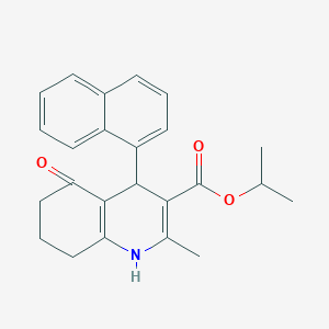 molecular formula C24H25NO3 B11675210 Propan-2-yl 2-methyl-4-(naphthalen-1-yl)-5-oxo-1,4,5,6,7,8-hexahydroquinoline-3-carboxylate 