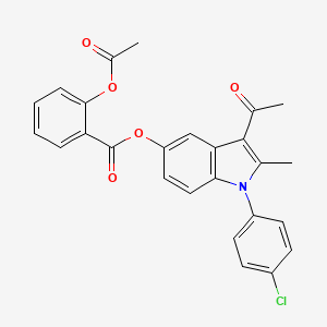 3-acetyl-1-(4-chlorophenyl)-2-methyl-1H-indol-5-yl 2-(acetyloxy)benzoate