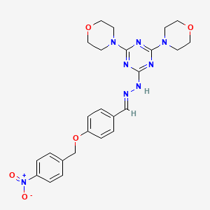 2,4-di(morpholin-4-yl)-6-[(2E)-2-{4-[(4-nitrobenzyl)oxy]benzylidene}hydrazinyl]-1,3,5-triazine