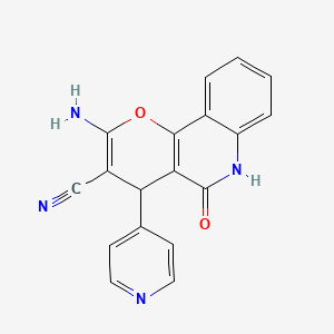 molecular formula C18H12N4O2 B11675304 2-amino-5-hydroxy-4-(pyridin-4-yl)-4H-pyrano[3,2-c]quinoline-3-carbonitrile 