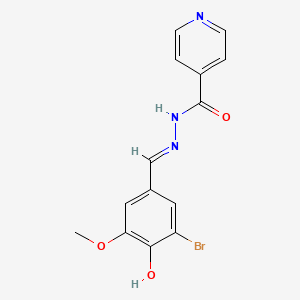 molecular formula C14H12BrN3O3 B11675324 N'-[(E)-(3-bromo-4-hydroxy-5-methoxyphenyl)methylidene]isonicotinohydrazide CAS No. 92160-05-9