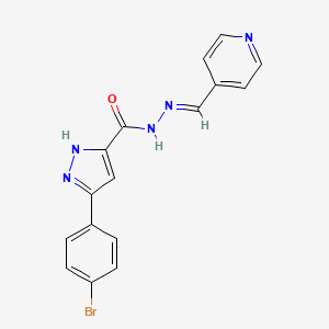 3-(4-bromophenyl)-N'-[(E)-4-pyridinylmethylidene]-1H-pyrazole-5-carbohydrazide