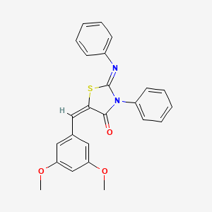 (2Z,5E)-5-(3,5-dimethoxybenzylidene)-3-phenyl-2-(phenylimino)-1,3-thiazolidin-4-one