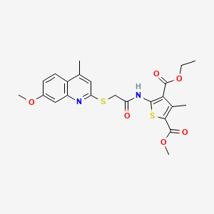 4-Ethyl 2-methyl 5-({[(7-methoxy-4-methylquinolin-2-yl)sulfanyl]acetyl}amino)-3-methylthiophene-2,4-dicarboxylate