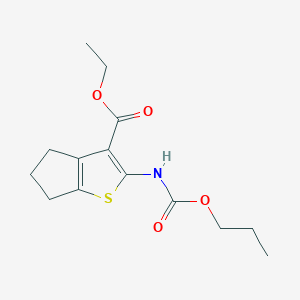 ethyl 2-[(propoxycarbonyl)amino]-4H,5H,6H-cyclopenta[b]thiophene-3-carboxylate