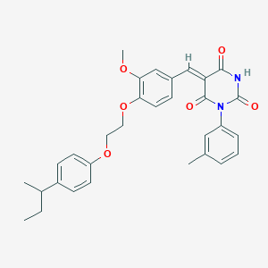 (5Z)-5-(4-{2-[4-(butan-2-yl)phenoxy]ethoxy}-3-methoxybenzylidene)-1-(3-methylphenyl)pyrimidine-2,4,6(1H,3H,5H)-trione