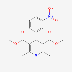 molecular formula C19H22N2O6 B11675413 Dimethyl 1,2,6-trimethyl-4-(4-methyl-3-nitrophenyl)-1,4-dihydropyridine-3,5-dicarboxylate 