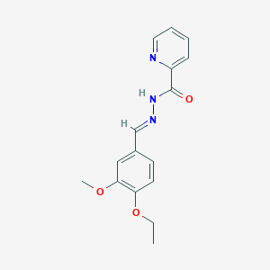 molecular formula C16H17N3O3 B11675437 N'-[(E)-(4-ethoxy-3-methoxyphenyl)methylidene]pyridine-2-carbohydrazide 