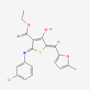 ethyl (5Z)-2-[(3-chlorophenyl)amino]-5-[(5-methylfuran-2-yl)methylidene]-4-oxo-4,5-dihydrothiophene-3-carboxylate