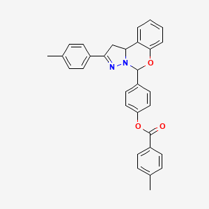 4-[2-(4-Methylphenyl)-1,10b-dihydropyrazolo[1,5-c][1,3]benzoxazin-5-yl]phenyl 4-methylbenzoate