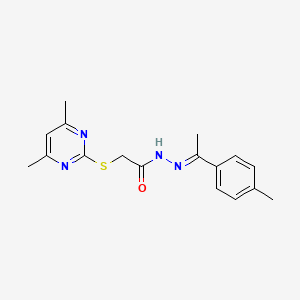 2-[(4,6-dimethylpyrimidin-2-yl)sulfanyl]-N'-[(1E)-1-(4-methylphenyl)ethylidene]acetohydrazide