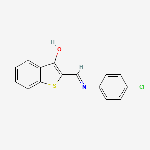 molecular formula C15H10ClNOS B11675511 (2E)-2-{[(4-chlorophenyl)amino]methylidene}-1-benzothiophen-3(2H)-one 