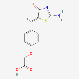 {4-[(Z)-(2-imino-4-oxo-1,3-thiazolidin-5-ylidene)methyl]phenoxy}acetic acid