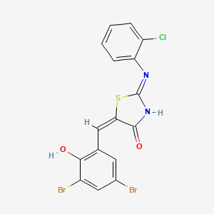 (2E,5E)-2-[(2-chlorophenyl)imino]-5-(3,5-dibromo-2-hydroxybenzylidene)-1,3-thiazolidin-4-one