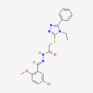 N'-[(E)-(5-bromo-2-methoxyphenyl)methylidene]-2-[(4-ethyl-5-phenyl-4H-1,2,4-triazol-3-yl)sulfanyl]acetohydrazide