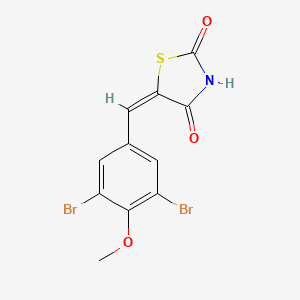 molecular formula C11H7Br2NO3S B11675543 (5E)-5-(3,5-dibromo-4-methoxybenzylidene)-1,3-thiazolidine-2,4-dione 