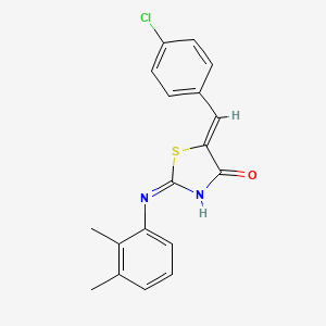 molecular formula C18H15ClN2OS B11675548 (2Z,5Z)-5-(4-chlorobenzylidene)-2-[(2,3-dimethylphenyl)imino]-1,3-thiazolidin-4-one 