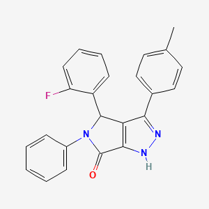 molecular formula C24H18FN3O B11675622 4-(2-fluorophenyl)-3-(4-methylphenyl)-5-phenyl-4,5-dihydropyrrolo[3,4-c]pyrazol-6(1H)-one 