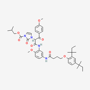 Isobutyl 1-(1-(((5-((4-(2,4-bis(tert-pentyl)phenoxy)-1-oxobutyl)amino)-2-methoxyphenyl)amino)carbonyl)-2-(4-methoxyphenyl)-2-oxoethyl)-2,3-dihydro-2-oxo-1H-imidazolecarboxylate