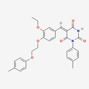 (5Z)-5-{3-ethoxy-4-[2-(4-methylphenoxy)ethoxy]benzylidene}-1-(4-methylphenyl)pyrimidine-2,4,6(1H,3H,5H)-trione