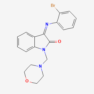 (3Z)-3-[(2-bromophenyl)imino]-1-(morpholin-4-ylmethyl)-1,3-dihydro-2H-indol-2-one