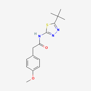 molecular formula C15H19N3O2S B11675671 N-(5-tert-butyl-1,3,4-thiadiazol-2-yl)-2-(4-methoxyphenyl)acetamide 