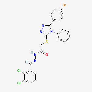 2-{[5-(4-bromophenyl)-4-phenyl-4H-1,2,4-triazol-3-yl]sulfanyl}-N'-[(E)-(2,3-dichlorophenyl)methylidene]acetohydrazide