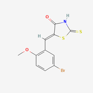 molecular formula C11H8BrNO2S2 B11675673 (5Z)-5-(5-bromo-2-methoxybenzylidene)-2-thioxo-1,3-thiazolidin-4-one 