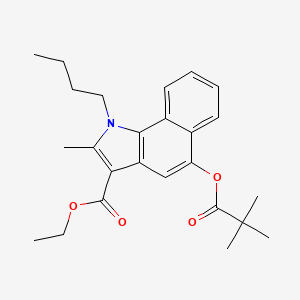 molecular formula C25H31NO4 B11675718 ethyl 1-butyl-5-[(2,2-dimethylpropanoyl)oxy]-2-methyl-1H-benzo[g]indole-3-carboxylate 