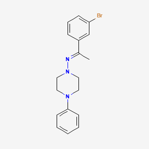 molecular formula C18H20BrN3 B11675733 N-[(E)-1-(3-bromophenyl)ethylidene]-4-phenyl-1-piperazinamine 