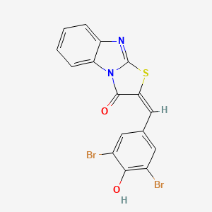 molecular formula C16H8Br2N2O2S B11675735 (2E)-2-(3,5-dibromo-4-hydroxybenzylidene)[1,3]thiazolo[3,2-a]benzimidazol-3(2H)-one 