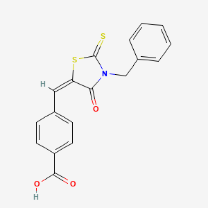 4-[(E)-(3-benzyl-4-oxo-2-thioxo-1,3-thiazolidin-5-ylidene)methyl]benzoic acid