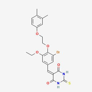 5-{3-bromo-4-[2-(3,4-dimethylphenoxy)ethoxy]-5-ethoxybenzylidene}-2-thioxodihydropyrimidine-4,6(1H,5H)-dione