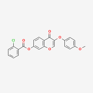 3-(4-methoxyphenoxy)-4-oxo-4H-chromen-7-yl 2-chlorobenzoate