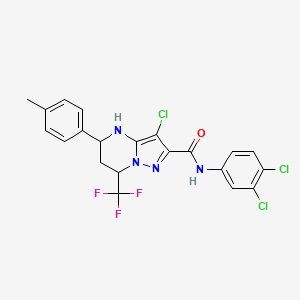 3-chloro-N-(3,4-dichlorophenyl)-5-(4-methylphenyl)-7-(trifluoromethyl)-4,5,6,7-tetrahydropyrazolo[1,5-a]pyrimidine-2-carboxamide