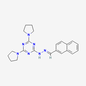 2-[(2E)-2-(naphthalen-2-ylmethylidene)hydrazinyl]-4,6-di(pyrrolidin-1-yl)-1,3,5-triazine