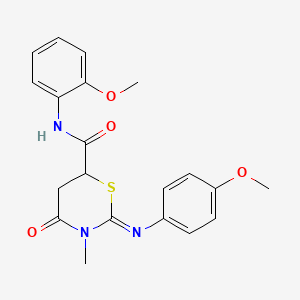 (2Z)-N-(2-methoxyphenyl)-2-[(4-methoxyphenyl)imino]-3-methyl-4-oxo-1,3-thiazinane-6-carboxamide